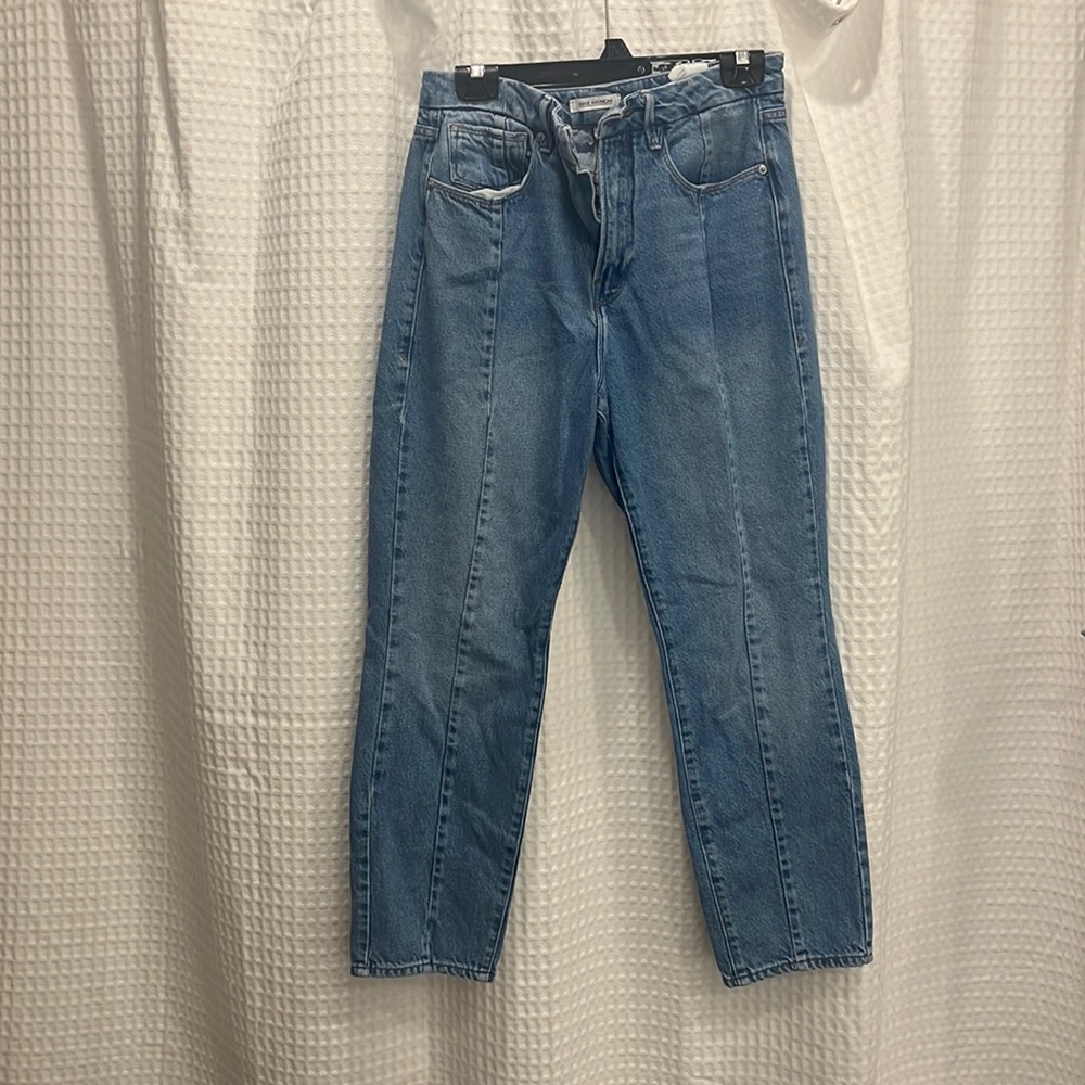 Good American Good Vintage 80s High Rise Mom Jeans Front Seam